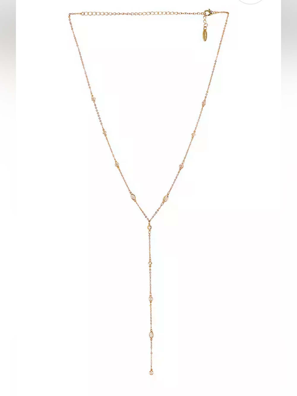 Delicate Gold Y-Style Station Necklace